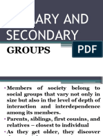 Primary and Secondary: Groups