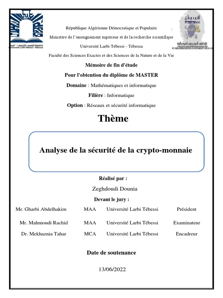 Sécurité des Crypto-monnaies et Blockchain | PDF | Bitcoin | Crytomonnaies