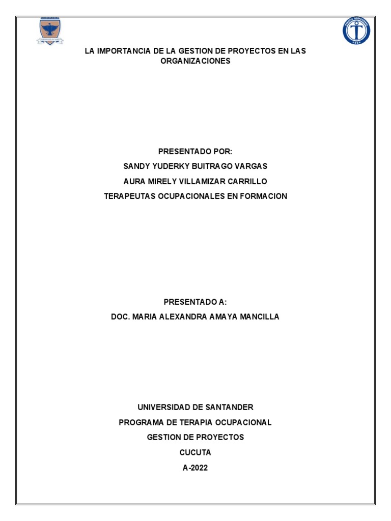 La Importancia de La Gestion de Proyectos en Las Organizaciones | PDF ...