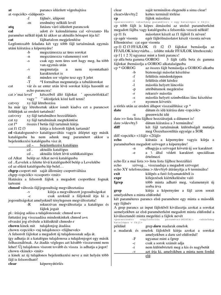 Linux parancsok pdf
