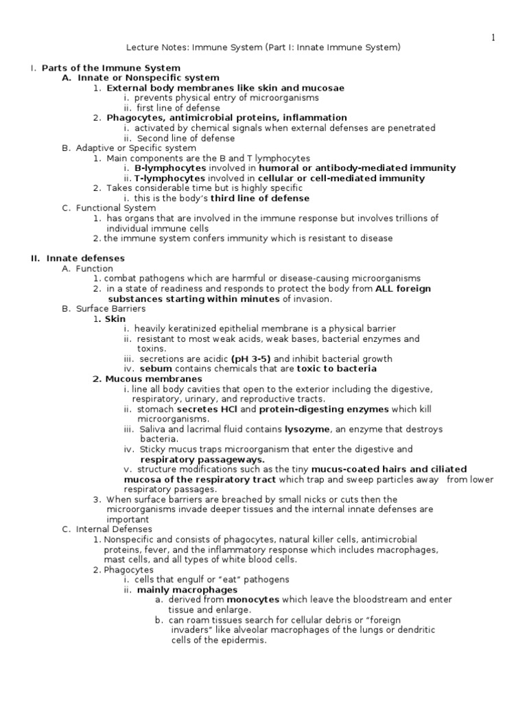 Innate Immune System Overview | PDF | Phagocyte | Immune System