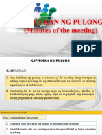 Katitikan NG Pulong (Minutes of The Meeting)