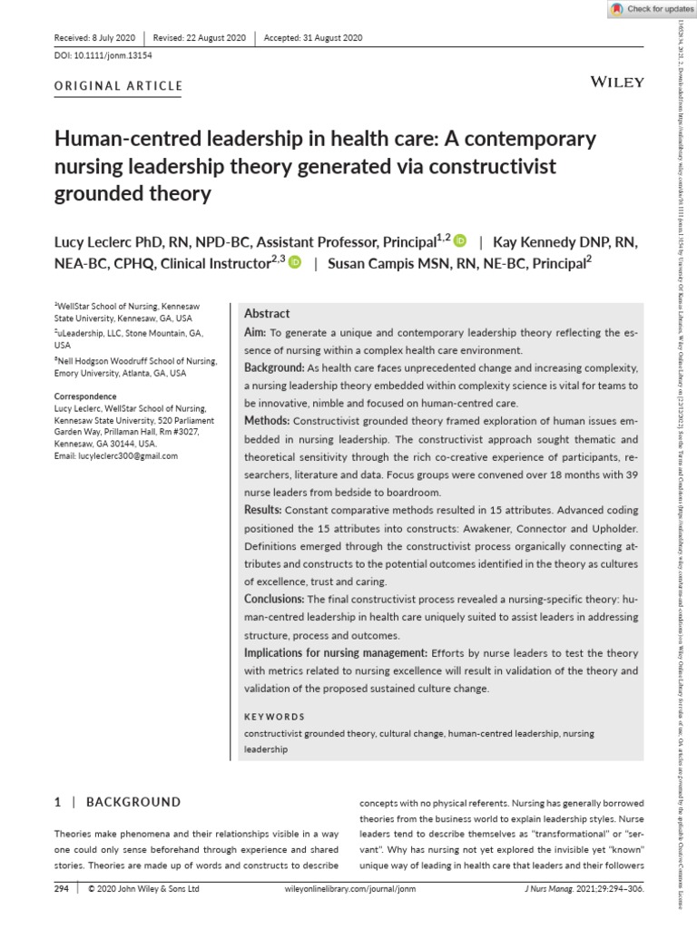 j-nursing-management-2020-leclerc-human-centred-leadership-in