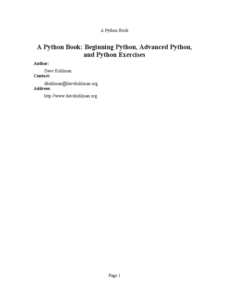 Python Book 01 | PDF