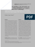 La Protección Jurídica A Las Personas en Situación de Vulnerabilidad y El Respeto A La Autonomía de La Voluntad