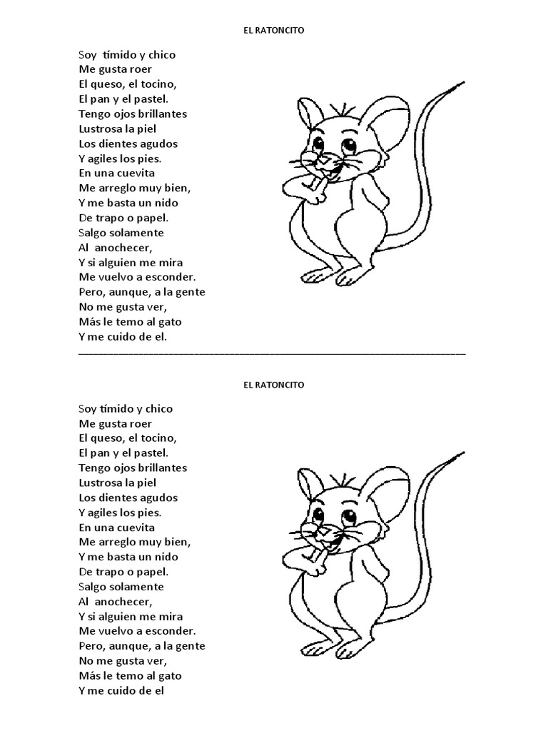 El Ratoncito: Poema Infantil | PDF | Arte