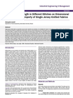 Effect of Loop Length in Different Stitches On Dimensional and Mechanical Property of Single Jersey Knitted Fabrics