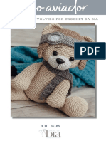 Urso Aviador Crochet Da Bia 30cm