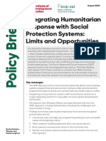 Integrating Humanitarian Response With Social Protection Systems - Limits and Opportunities