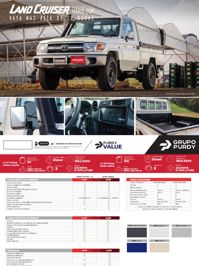 Ficha Técnica - Ficha técnica Toyota Land Cruiser Hard Top Pick Up | PDF