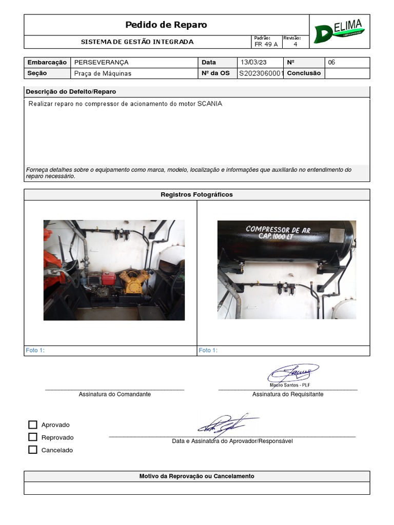 FR 49 A - Pedido de Reparo | PDF