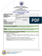 Department of Education: Reflection Notes Form