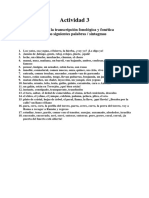 Actividad 3 - Ejercicio de Transcripción de Fonemas Fricativos y Africados