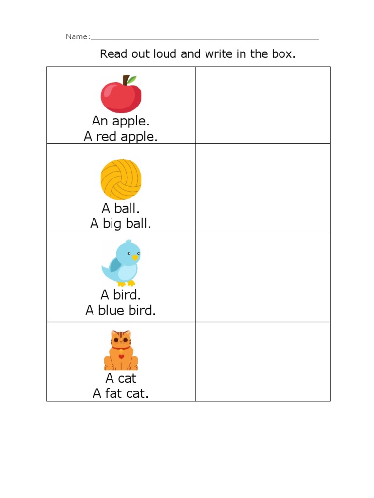 Simple Words Reading and Writing | PDF