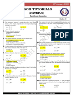 Mock Test - 98 (17 Jan 2023) Rotational Dynamics