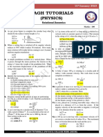 Mock Test - 96 (15 Jan 2023) Rotational Dynamics