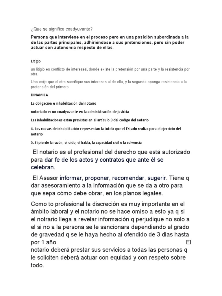 Que Se Significa Coadyuvante | PDF | Política | Ciencias sociales