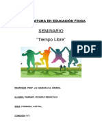 Seminario "Tiempo Libre": Licenciatura en Educación Física