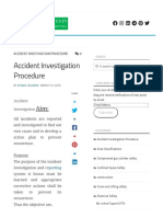 Accident Investigation Procedure - Safety Notes