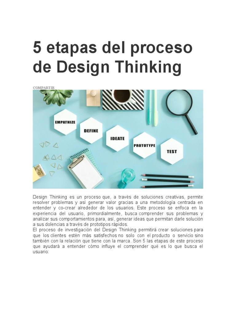 5 Etapas Del Proceso de Design Thinking | PDF | Crecimiento personal y ...