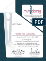 Torres Rico Luis Rafael: Certifica Que