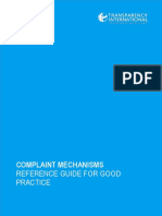 Complaint Mechanisms: Reference Guide For Good Practice