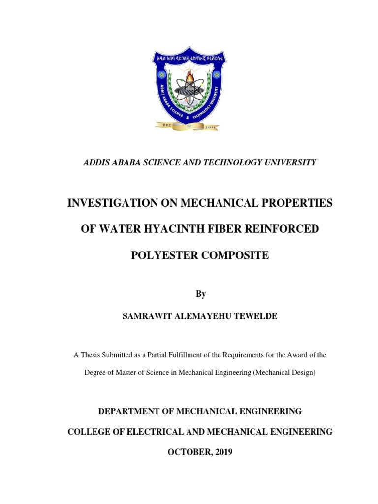 Investigation On Mechanical Properties of Water Hyacinth Fiber ...