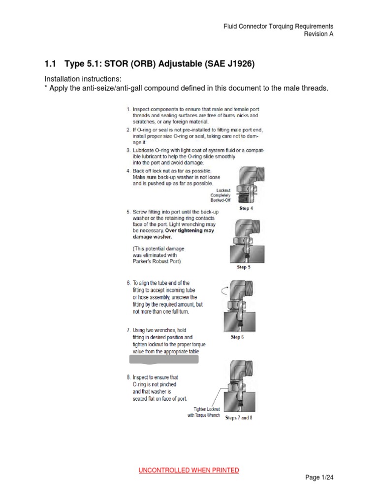 1.1 Type 5.1 STOR (ORB) Adjustable (SAE J1926) PDF Electrical