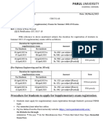 Parul University supplementary exam fee circular