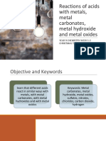 Reactions of Acids With Metals, Metal Carbonates, Metal Hydroxide and Metal Oxides