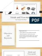 Metals and Non-Metals: Year 9 Christmas Term Week 1