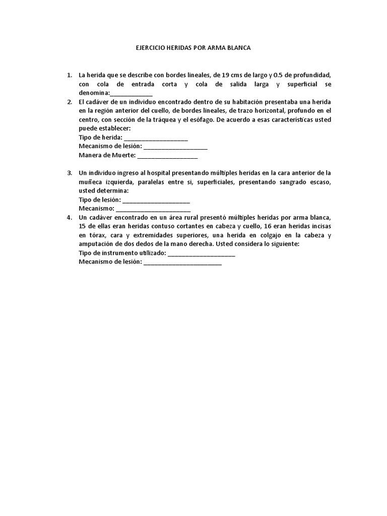Análisis de Heridas por Arma Blanca | PDF | Derecho | Salud y bienestar
