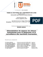 Démodulation de Signaux de Vitesse Instantanée Pour Le Diagnostic Et La Surveillance Des Machines Tournantes