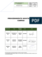 Procedimiento Montaje de Carpas: Smart Camps Perú S.A.C Código: GG-PY-PG-005 Procedimiento Versión Fecha: Página