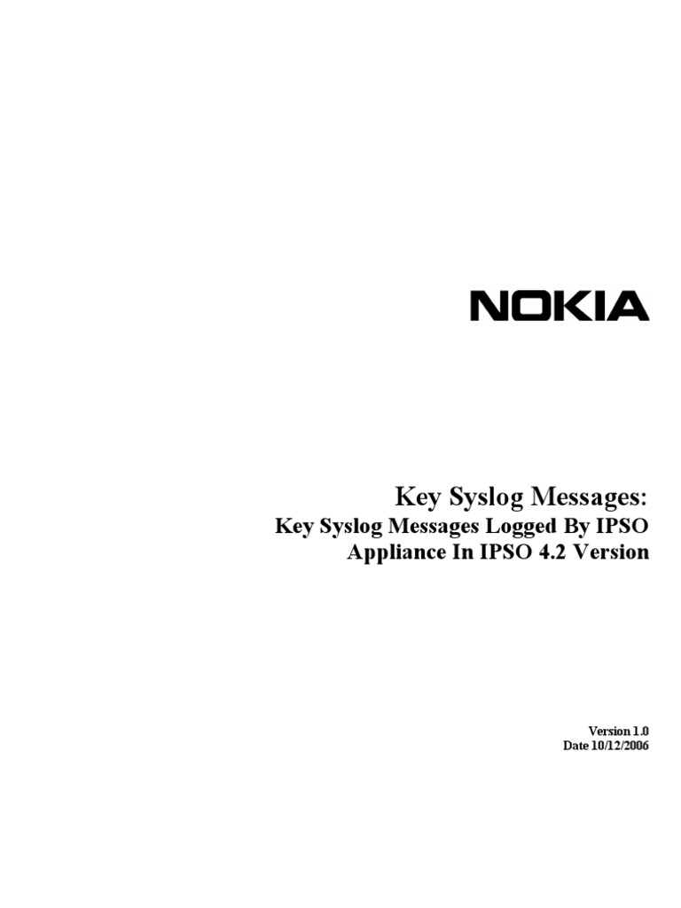 IPSO 4.2KeySyslogMessages | PDF | File Transfer Protocol | Internet ...