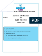 Answers & Solutions CUET UG-2022: (General Test)