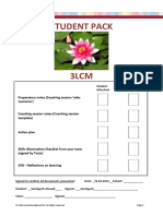 Student Pack: Preparatory Notes (Coaching Session Aide-Memoire') Coaching Session Notes (Coaching Session Template)