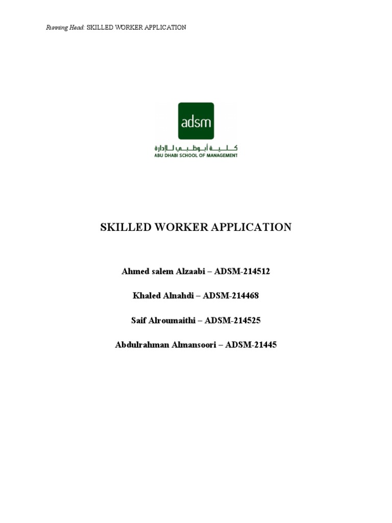 Skilled worker application pdf unemployment employment