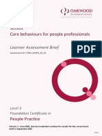 3CO03 Core Behaviours For People Professionals: Learner Assessment Brief