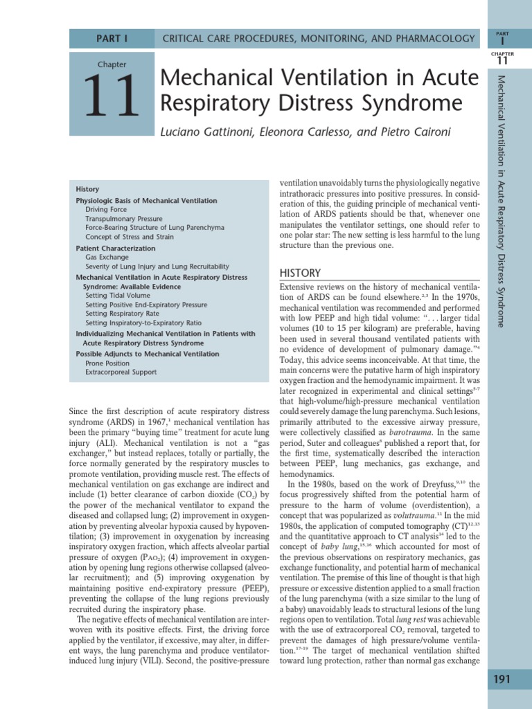 11 Mechanical Ventilation in ARDS | PDF | Lung | Respiratory System