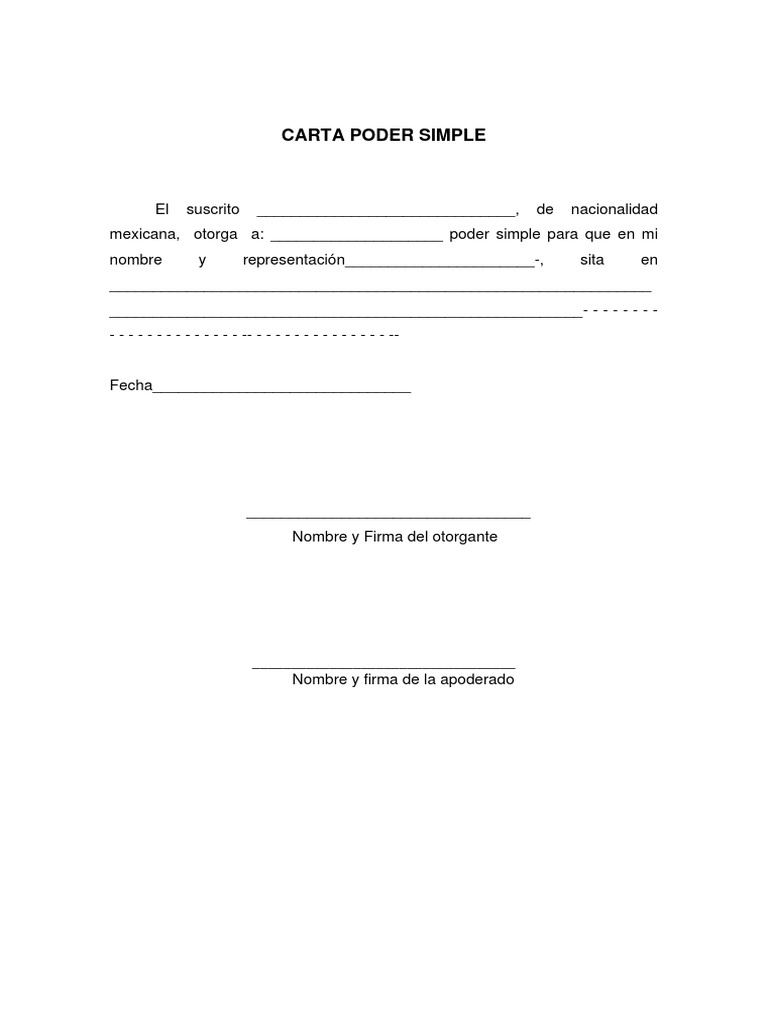 Carta Poder Simple | PDF