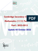 Cambridge Secondary Checkpoint Mathematics (1112) Past Papers Part1: 2022-2015