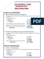 School of Construction: Fees Structure