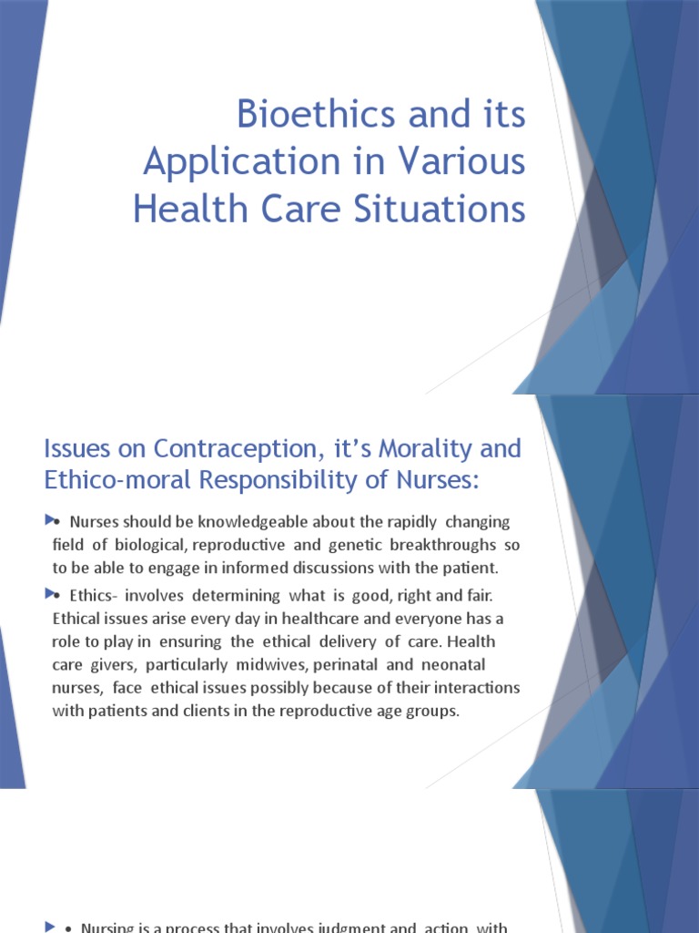 Bioethics and Its Application in Various Health Care | PDF | Surrogacy ...