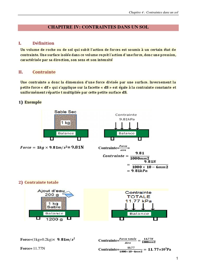 Contraintes et Capacité du Sol | PDF | Élasticité (Physique) | Obliger