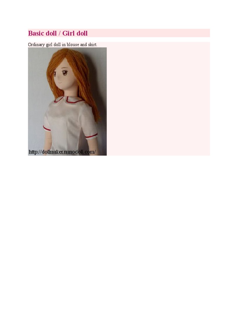Basic Doll and Half Doll Making Instructions | PDF | Language Arts ...