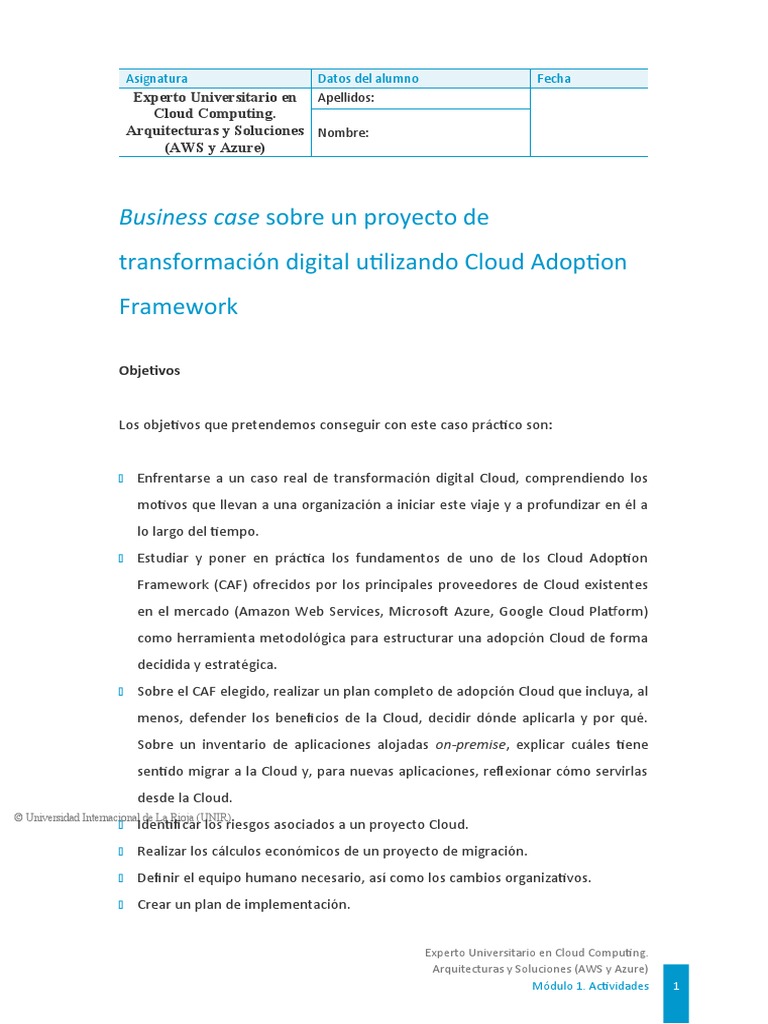 Cloud Computing Cprac1 | PDF | Computación en la nube | Microsoft Azure