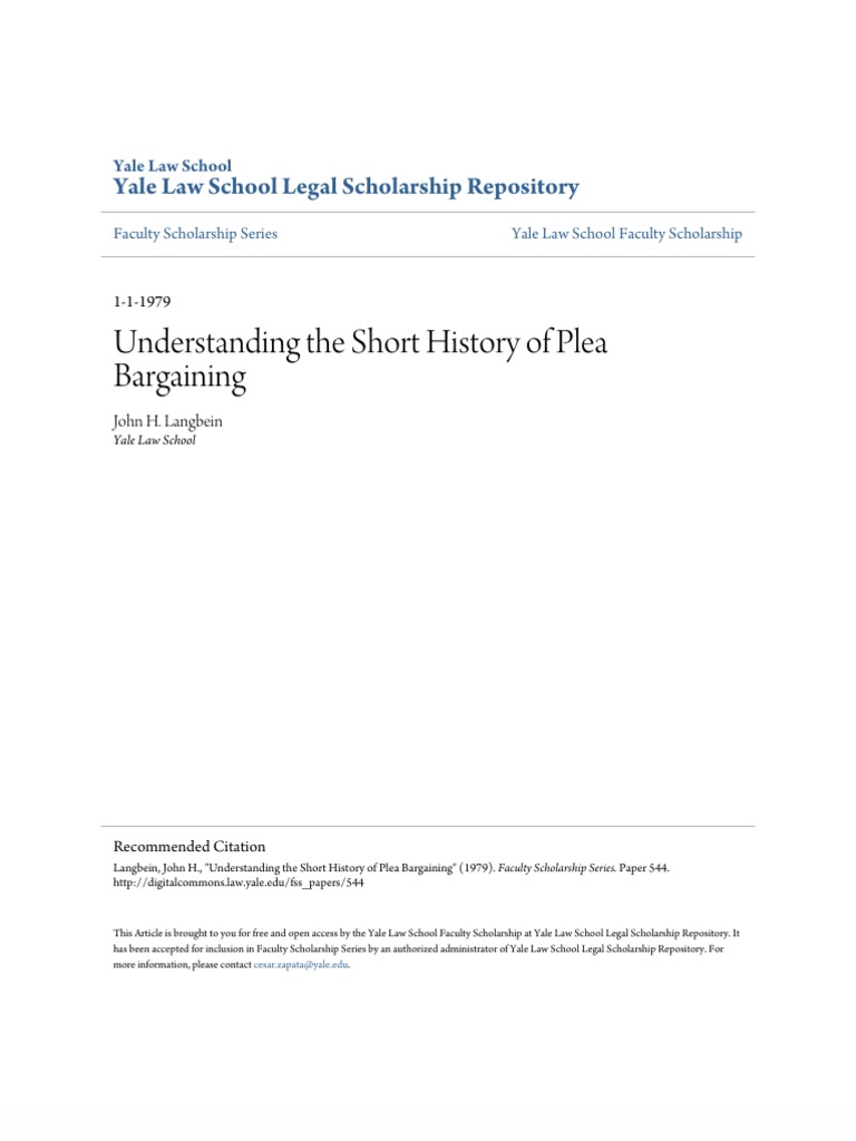 Understanding The Short History of Plea Bargaining | PDF | Jury Trial ...