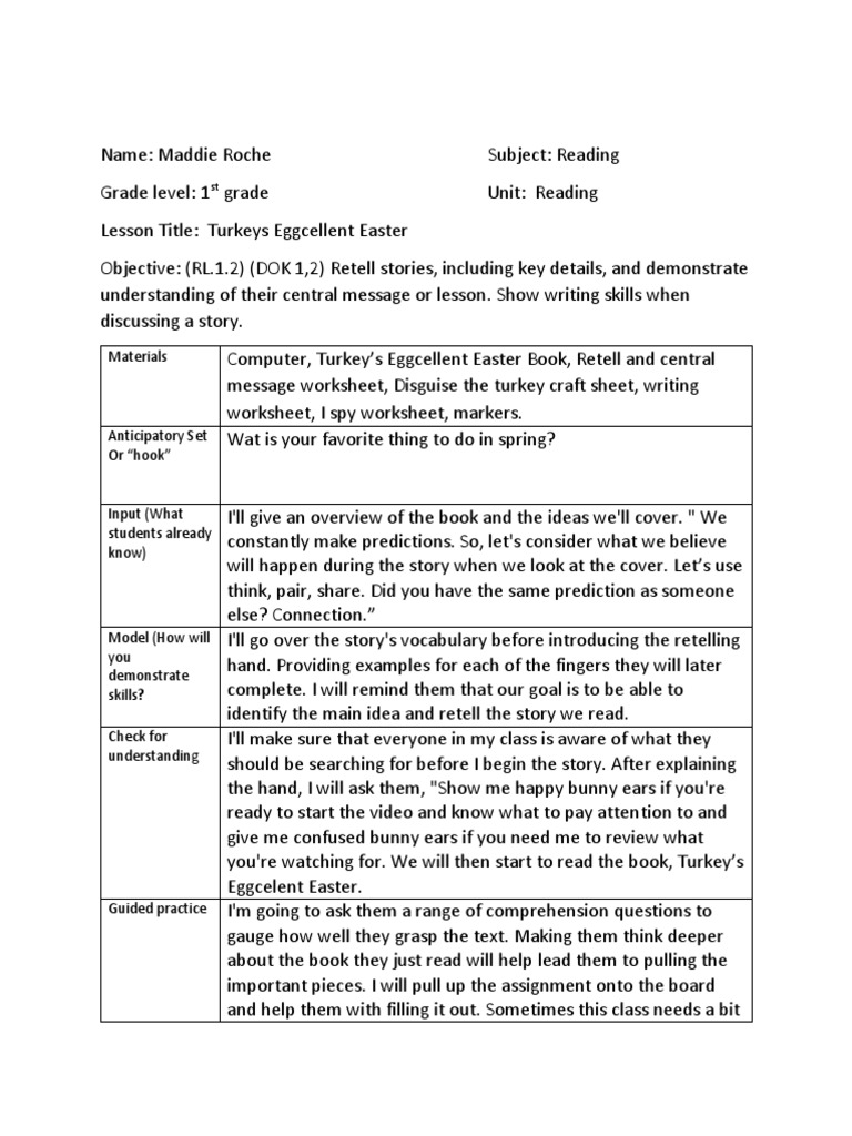 Madeline Hunter Template 1 | PDF | Lesson Plan | Neuroscience