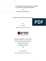 La Privatización de Las Empresas de Energía Eléctrica en Colombia: Resultados y Efectos Sobre El Consumo de Los Hogares